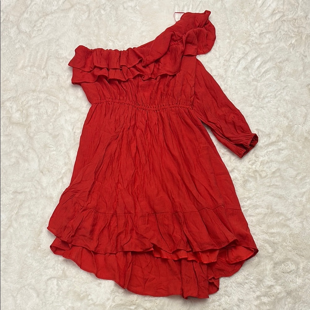 Red One-Shoulder Plus Size Dress 3XL